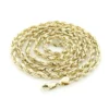 Hollow 10K Yellow Gold Rope Chain For Men 2.5mm 22-30in