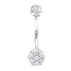 14K White Gold Belly Button Ring With Diamonds 0.5ct