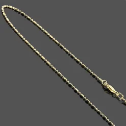 14K Yellow Gold Bead Bar Chain Necklace 1mm 20"