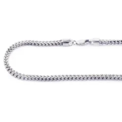 Solid 14K White Gold Franco Chain 30-40in 3.5mm