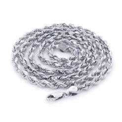 14K White Gold Rope Chain 3mm 22-30in