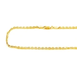 14K Yellow Gold Cable Chain For Men 20-40in 2mm