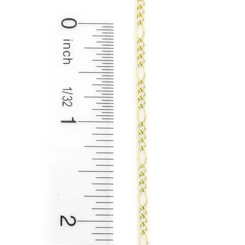 Men's 14K Yellow Gold Figaro Chain 2.5mm 22-24in - Image 3