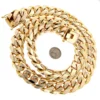 1.5 Kilo Miami Cuban Link Chain Solid 14K Yellow Gold Necklace For Men