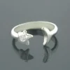 Adjustable 14K White Gold Diamond Toe Ring Star Moon 0.04ct