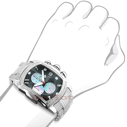 Affordable Aqua Master Men's Diamond Bubble Style Watch 1.25ct - Image 3