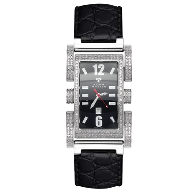 Aqua Master Diamond Ladies Black Watch 2.75ct Flex