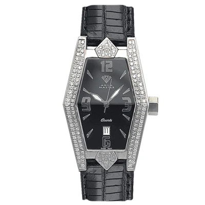 Aqua Master Black Women's 1.50ct Pave Diamond Watch