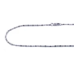 Bead Bar 14K White Gold Link Chain 1.5mm 16in - 24in