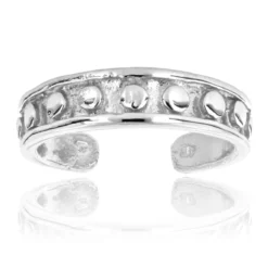 Adjustable Thin Solid 14K White Gold Toe Ring