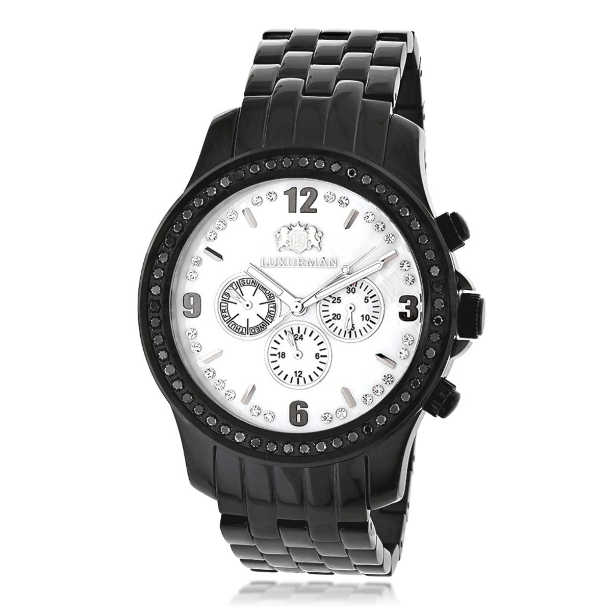 Black Diamond Watch By Luxurman Men's Watches 2.25ct