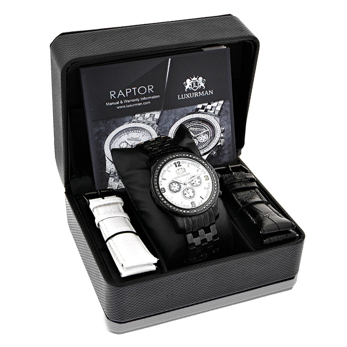 Black Diamond Watch By Luxurman Men's Watches 2.25ct - Image 4