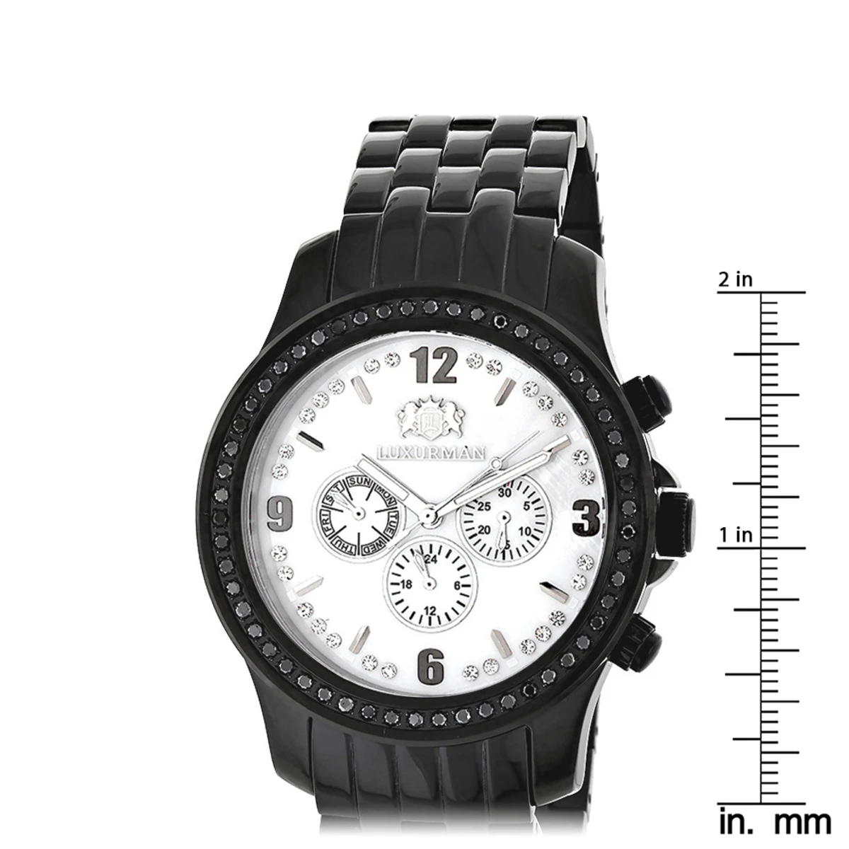 Black Diamond Watch By Luxurman Men's Watches 2.25ct - Image 5