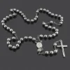 Black Sterling Silver Rosary Beads - Diamond Cut
