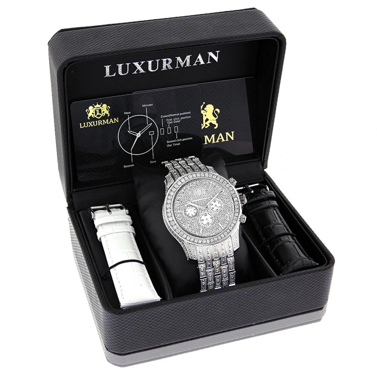 Bust Down Luxurman Raptor Men's Diamond Watch 4 Carat - Image 4