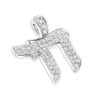 Jewish 14K White Gold Diamond Chai Pendant For Men And Women 0.33ct