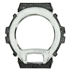 Casio Custom Black And White G-Shock Bezel With Crystals