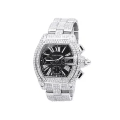 Cartier Roadster Diamond Watch For Men 17.99ct Fully Iced Out