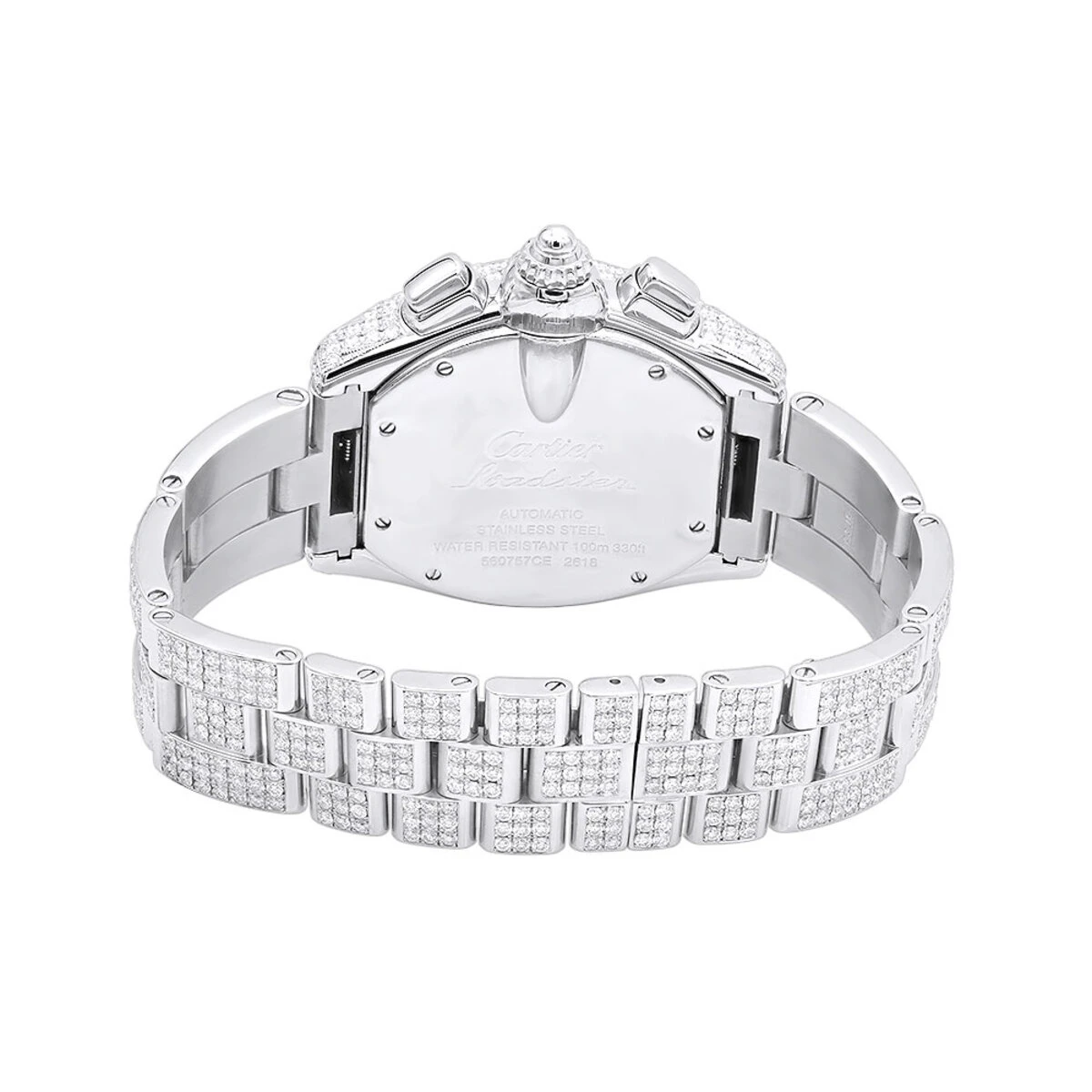 Cartier Roadster Diamond Watch For Men 17.99ct Fully Iced Out - Image 2
