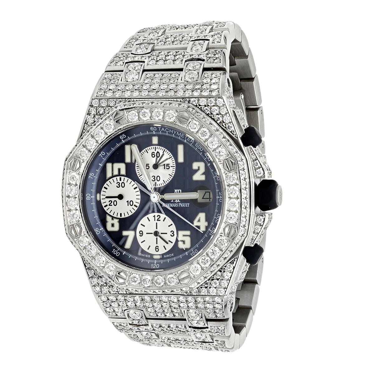43mm Iced Out Diamond Audemars Piguet Royal Oak Offshore Men's Watch 21.75ct