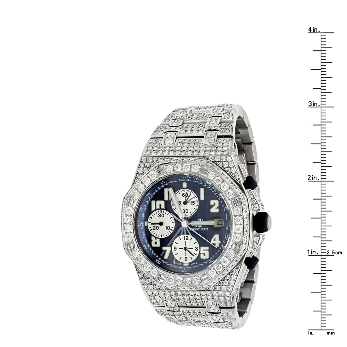 43mm Iced Out Diamond Audemars Piguet Royal Oak Offshore Men's Watch 21.75ct - Image 4