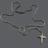 Custom 10K Gold Color Diamond Rosary Necklace