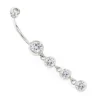 Dangling Belly Button Ring 14K White Gold Diamonds 1.65ct