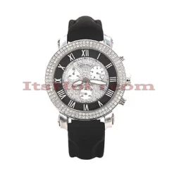 Diamond Benny Co Watch Ice Dial Watch 2.9ct Men's Black
