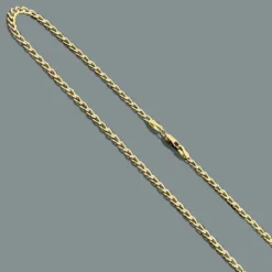 Diamond Cut Curb Chain Necklace 14K Yellow Gold 3.5mm 22"