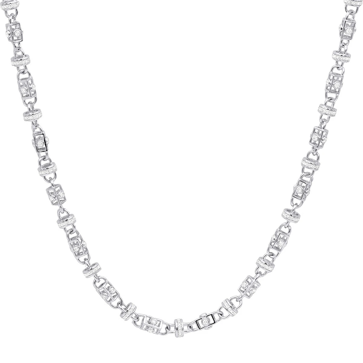 Diamond Hip Hop Chain 14K White Gold 11.00ct