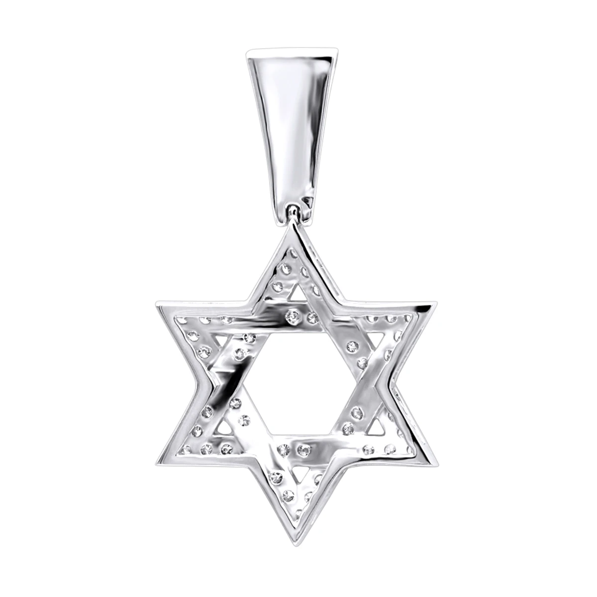 Diamond 14K White Gold Star Of David Pendant 1.44ct - Image 4