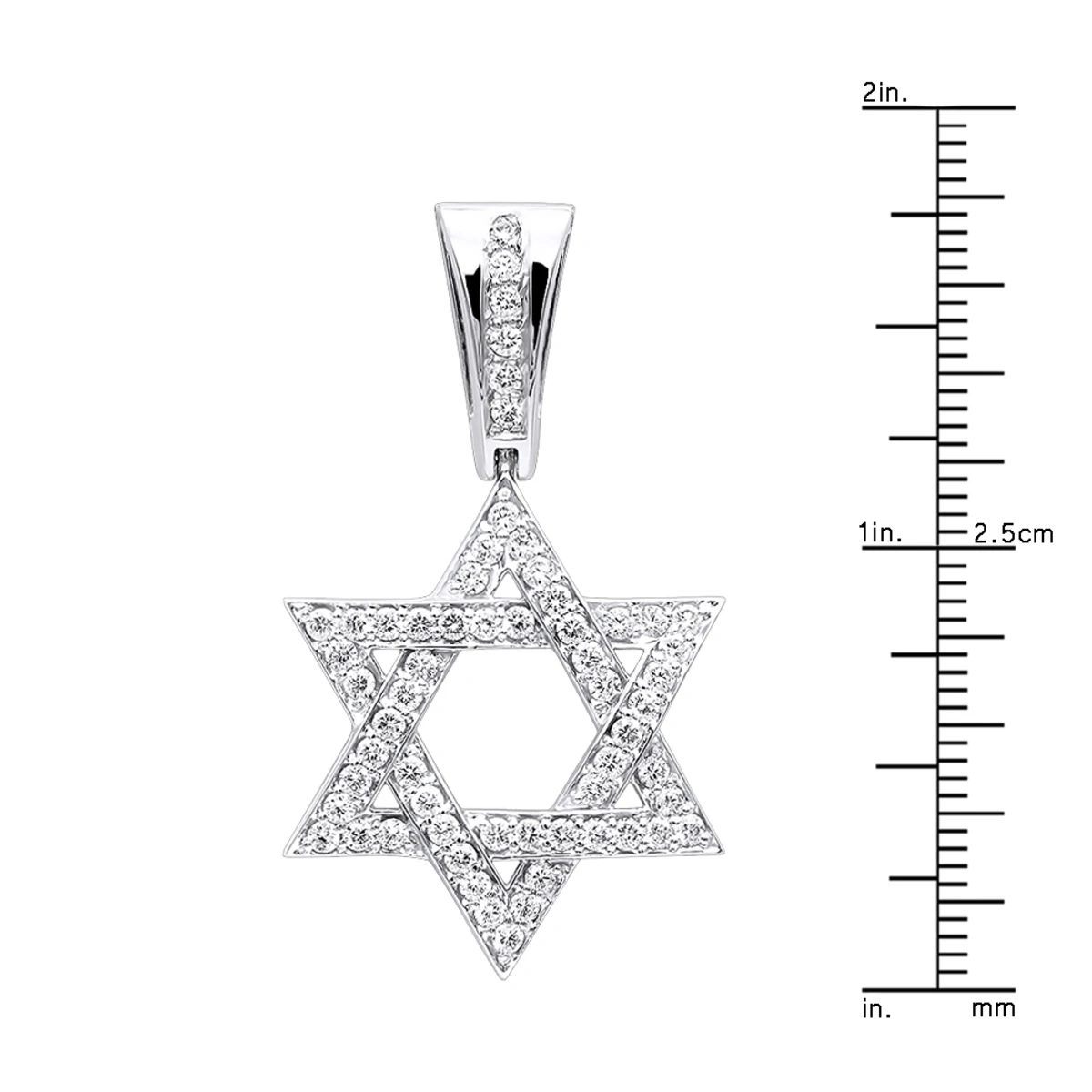 Diamond 14K White Gold Star Of David Pendant 1.44ct - Image 5