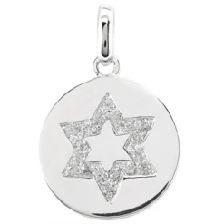 Diamond Star Of David Necklace 0.18ct 14K White Gold