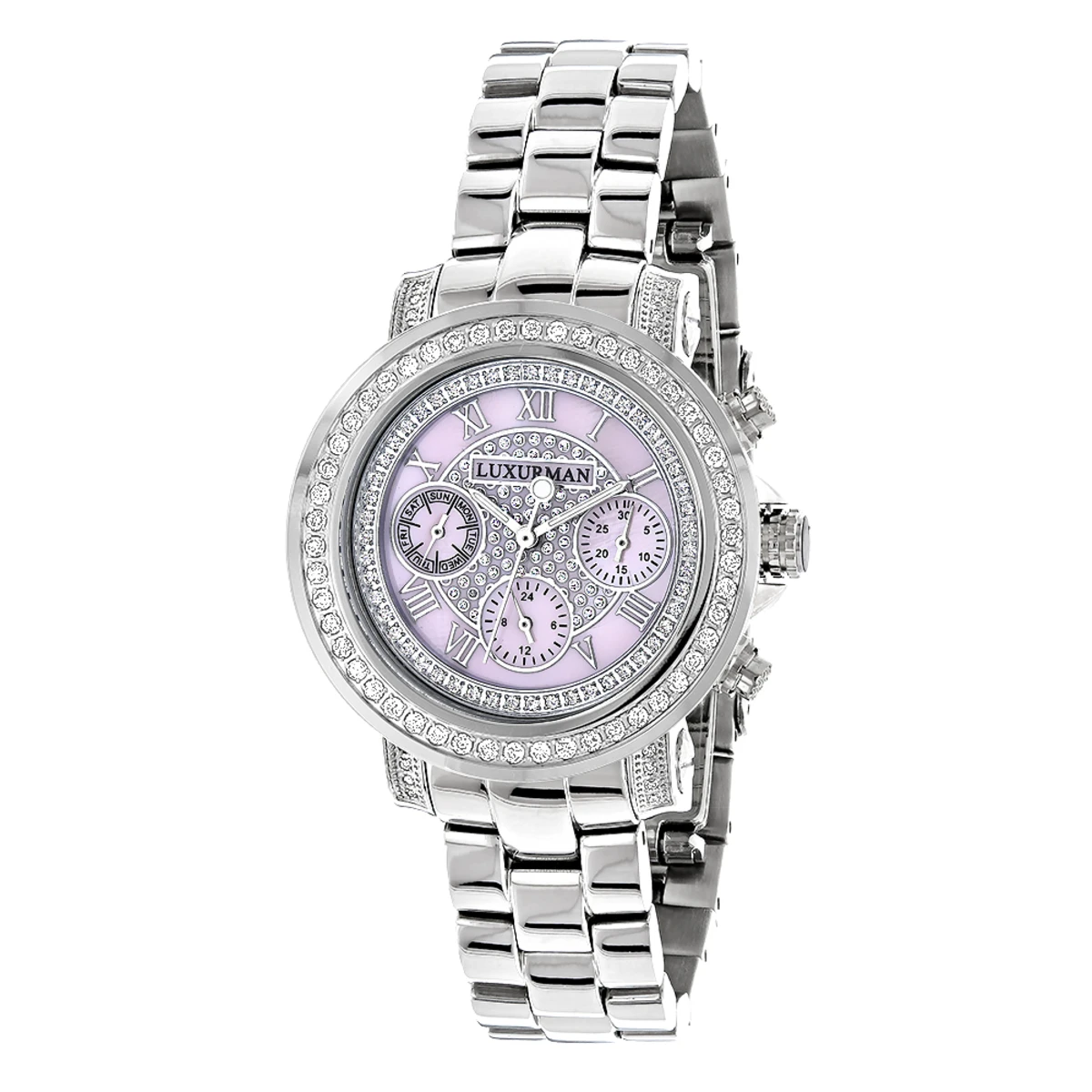 Diamond For Women 2ct Bezel Pink MOP Luxurman Montana