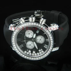Floating Diamond Watch By Benny Co 4ct Men's Black