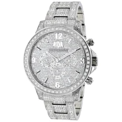 Fully Iced Out Luxurman Men's Diamond Watch 3 Carats Liberty