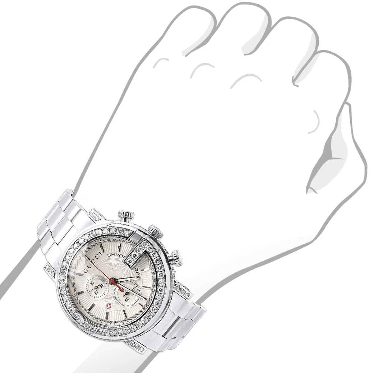 Genuine Men's Gucci Diamond Bezel Watch G-Chrono 101M 4.25ct YA101339 - Image 2