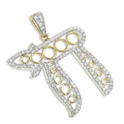 Gold Diamond Chai Pendant 14K Yellow Gold 0.72ct