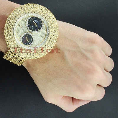 Hip Hop Bling Ice Time Men's Diamond Watch 2 Carats - Image 3