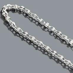 Hip Hop Diamond Chains: 14K White Gold Diamond Necklace 6.09