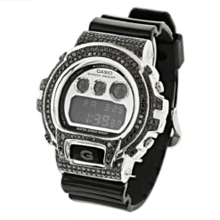 Hip Hop For Men: Casio G-Shock DW6900 Black Diamond Bezel Watch 4ct