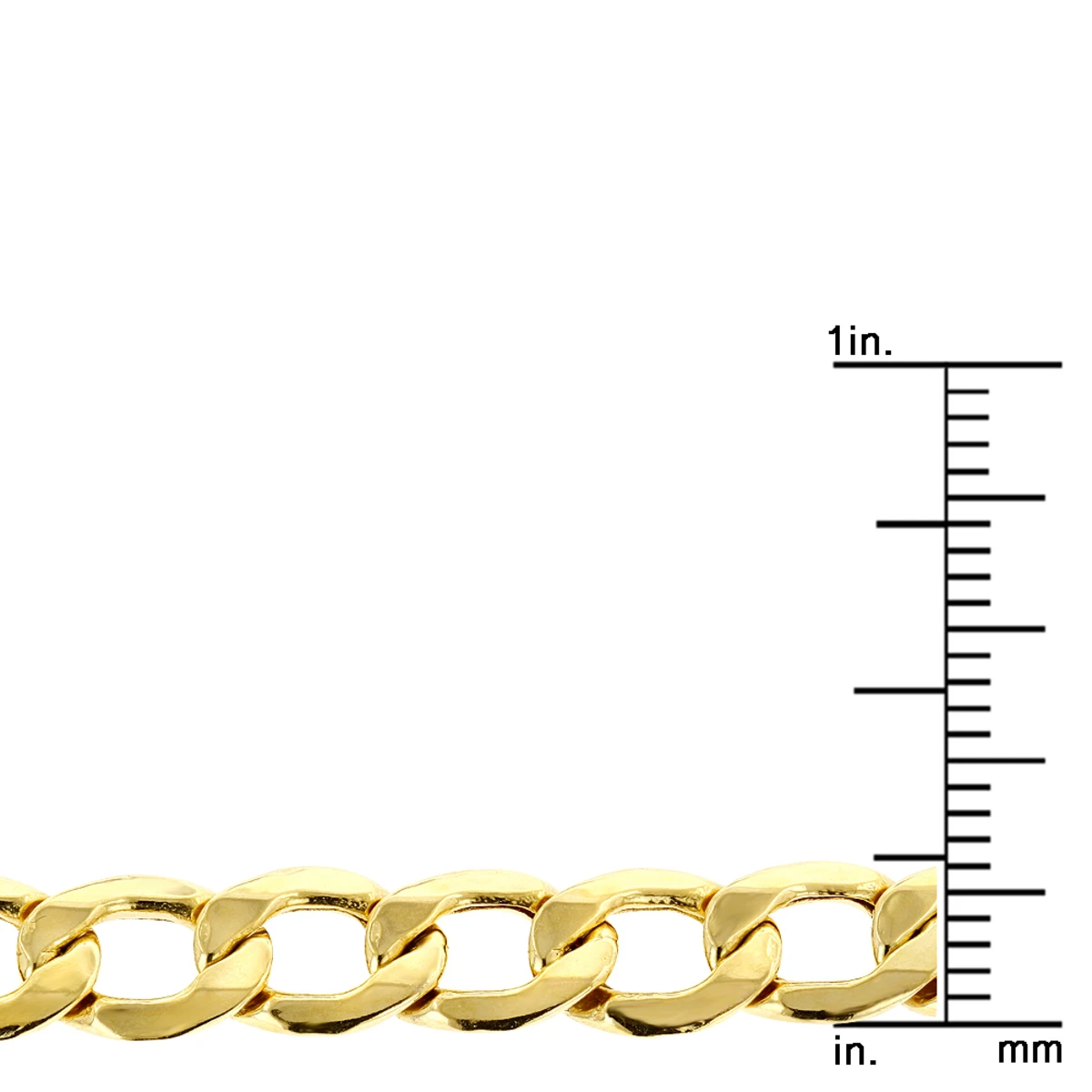 Hollow 10K Yellow Gold Curb Chain For Men 6mm Wide - Image 4