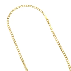 Hollow 10K Yellow Gold Curb Chain For Men & Women 4.5mm Wide