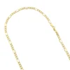 Hollow 10K Yellow Gold Figaro Chain For Men & Women 2.8mm Wide