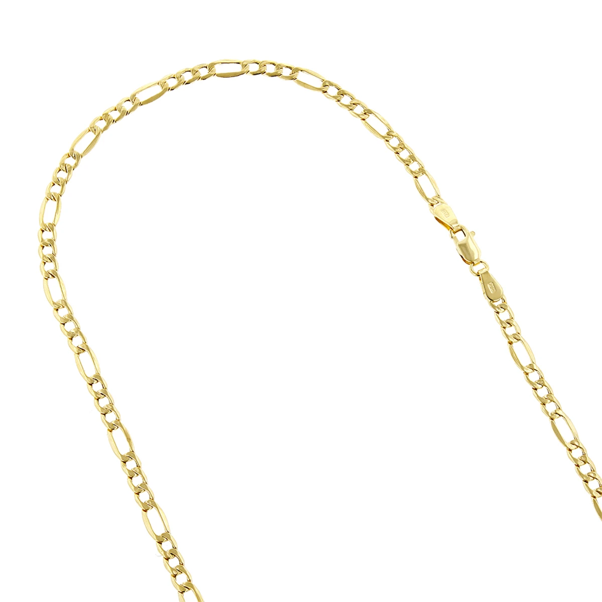 Hollow 10K Yellow Gold Figaro Chain For Men & Women 2.8mm Wide