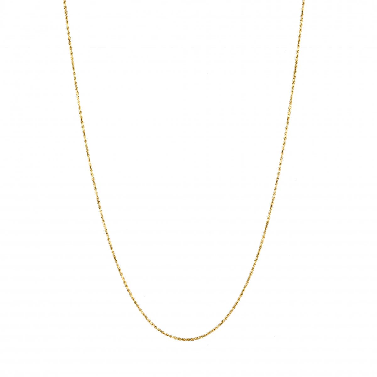 Hollow 10K Yellow Gold Rope Chain For Men & Women Sparkle 2mm Wide - Image 3