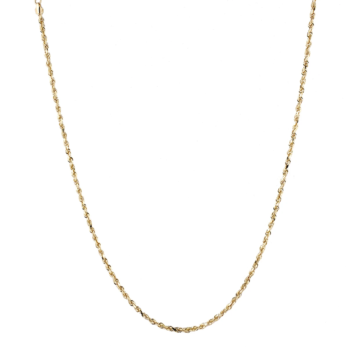 Hollow 10K Yellow Gold Rope Chain For Men & Women Sparkle 4mm Wide - Image 3