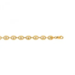 Hollow 14K Yellow Gold Gucci Chain For Men & Women Mariner Puffed 7mm Wide