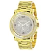Iced Out Luxurman Large Diamond Bezel Watch For Men Yellow Gold Plated 2.5ct