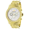 Iced Out Luxurman Men's Diamond Watch 1.25ct Yellow Gold Tone